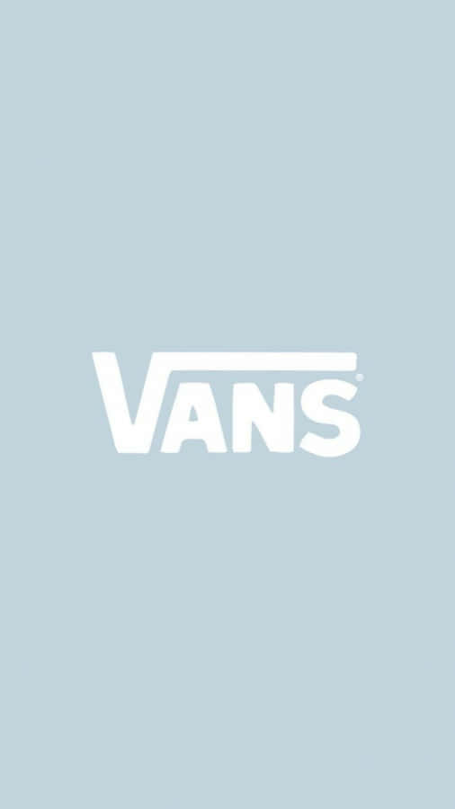 Dope Tumbler Vans Logo On A Blue Background Wallpaper