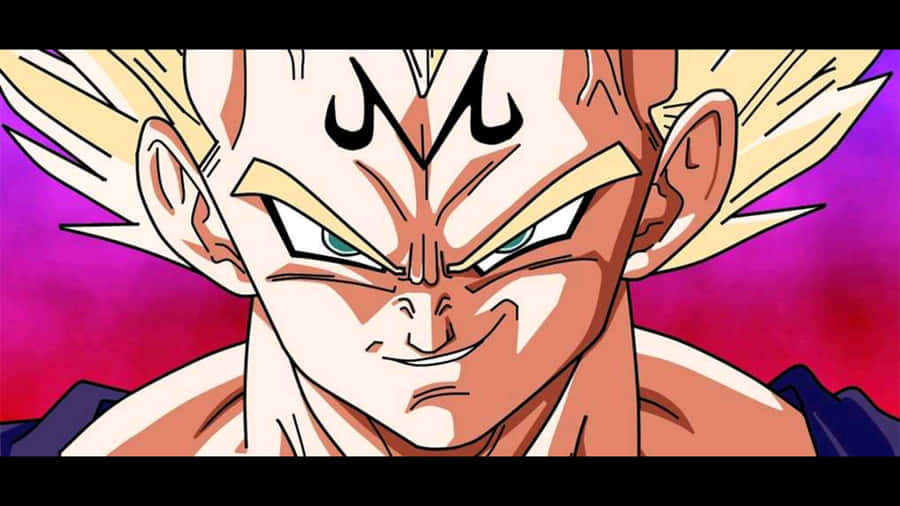 Dragon Ball Majin Vegeta Smile Purple Background Wallpaper