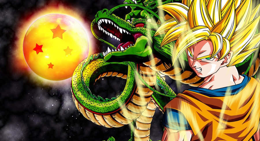 Dragon Ball Z Goku With Shenron Wallpaper