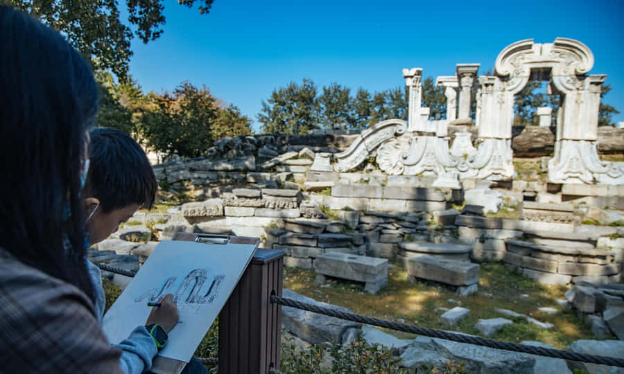 Drawing The Summer Palace Ruins Wallpaper
