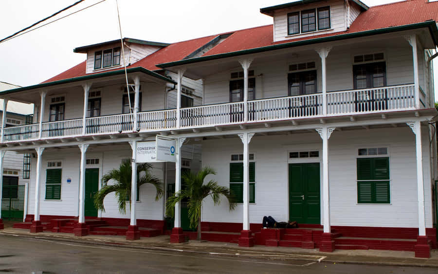 Dutch Colonial Architecture In Paramaribo Wallpaper
