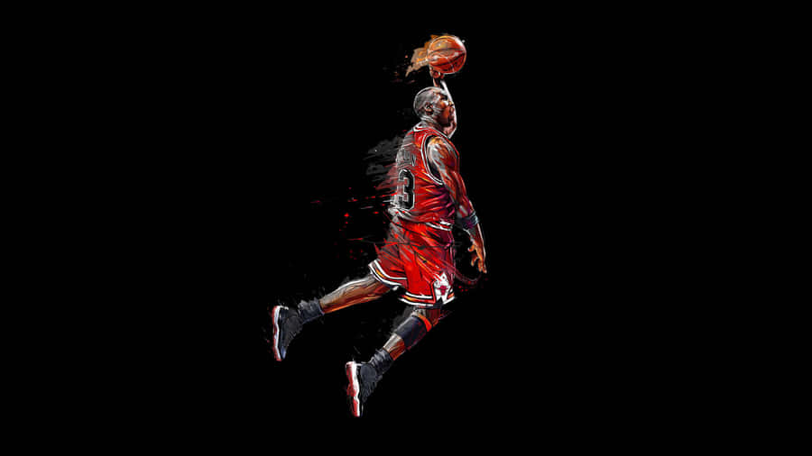 Dynamic Basketball Dunk Artwork Wallpaper