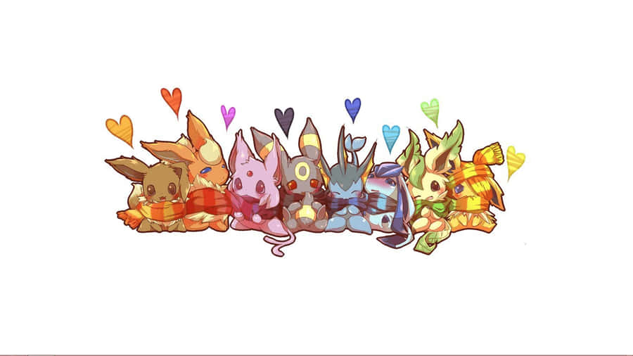 Eeveelutions Heart Art Wallpaper