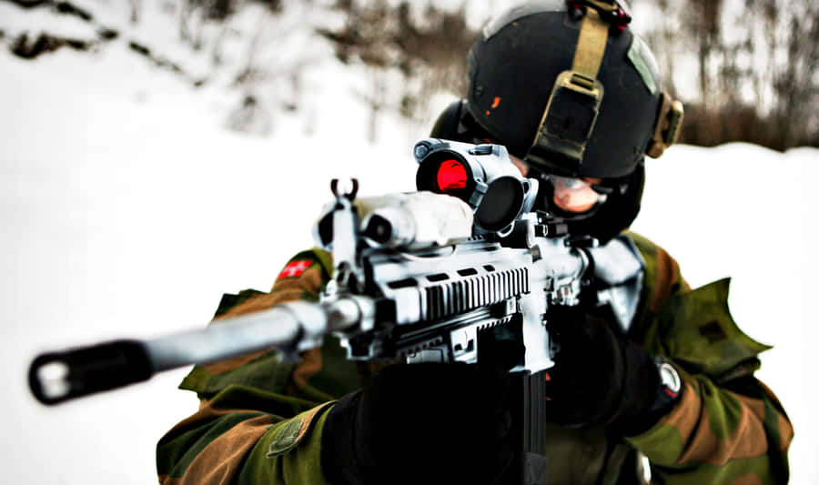 Elite Swat Officers Stage A Raid Wallpaper