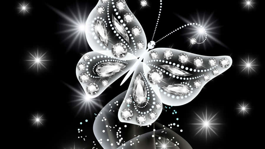 Enchanting Dark Butterfly On Abstract Background Wallpaper