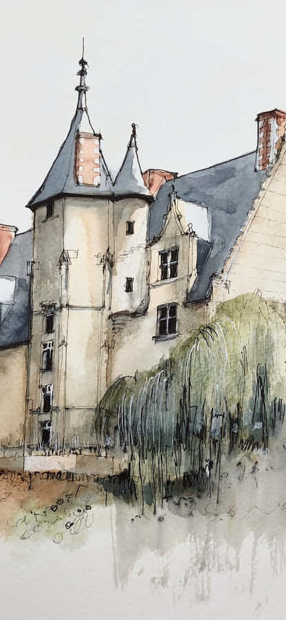 Enjoy A Relaxing Watercolor Painting On Your Iphone. Wallpaper