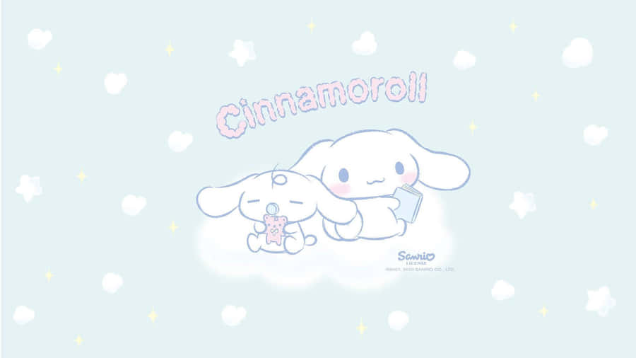 Enjoy Desktop Wallpaper Featuring Cinnamoroll, The Adorable White Puppy With A Cotton Candy-like Tail. Wallpaper