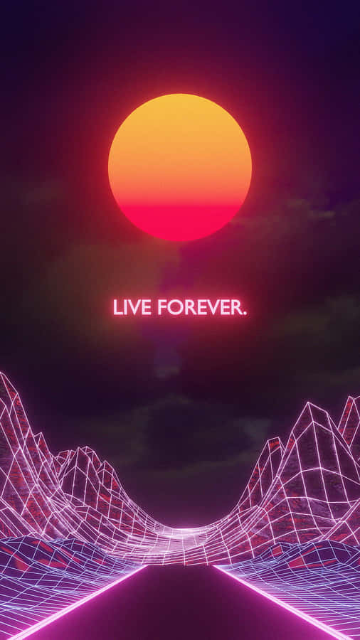 Enjoy The Beauty Of This Colorful Purple Neon Aesthetic Computer. Wallpaper