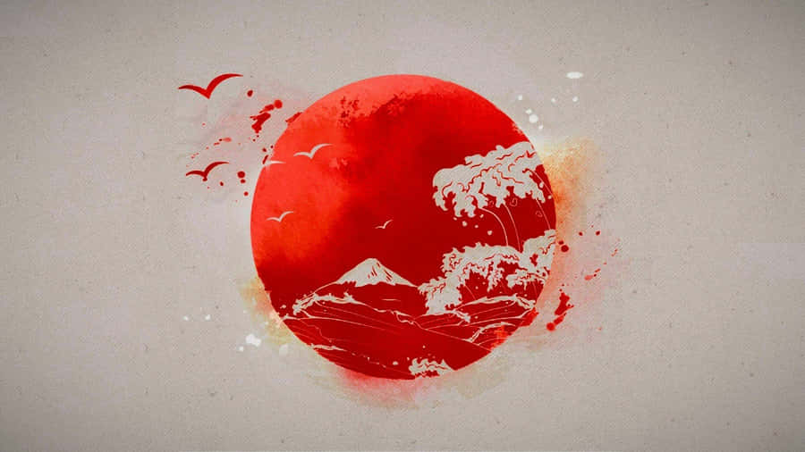 Enjoy The Enchanting Beauty Of Red Japanese Lanterns In A Serene Blue Night Sky. Wallpaper