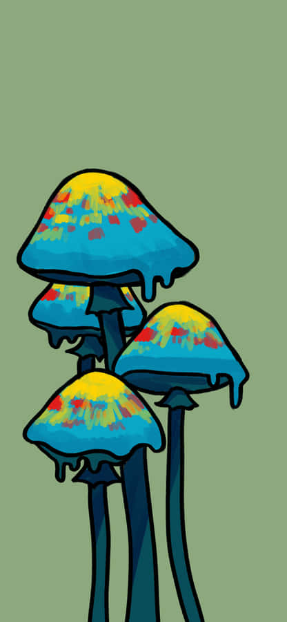 Enjoy The Journey With This Psychedelic Trippy Mushroom Wallpaper