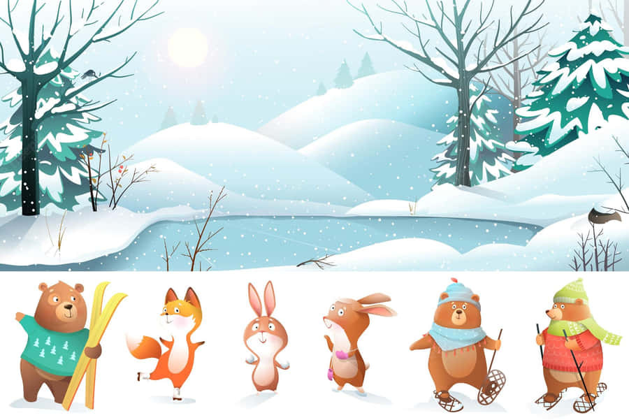 Enjoy The Peacefulness Of A Winter Forest. Wallpaper