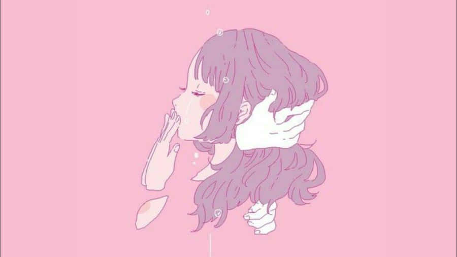 Enjoy Your Day With This Cute And Stylish Kawaii Pastel Laptop! Wallpaper