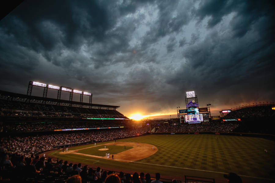 Enjoying The Quiet At The Baseball Stadium Wallpaper