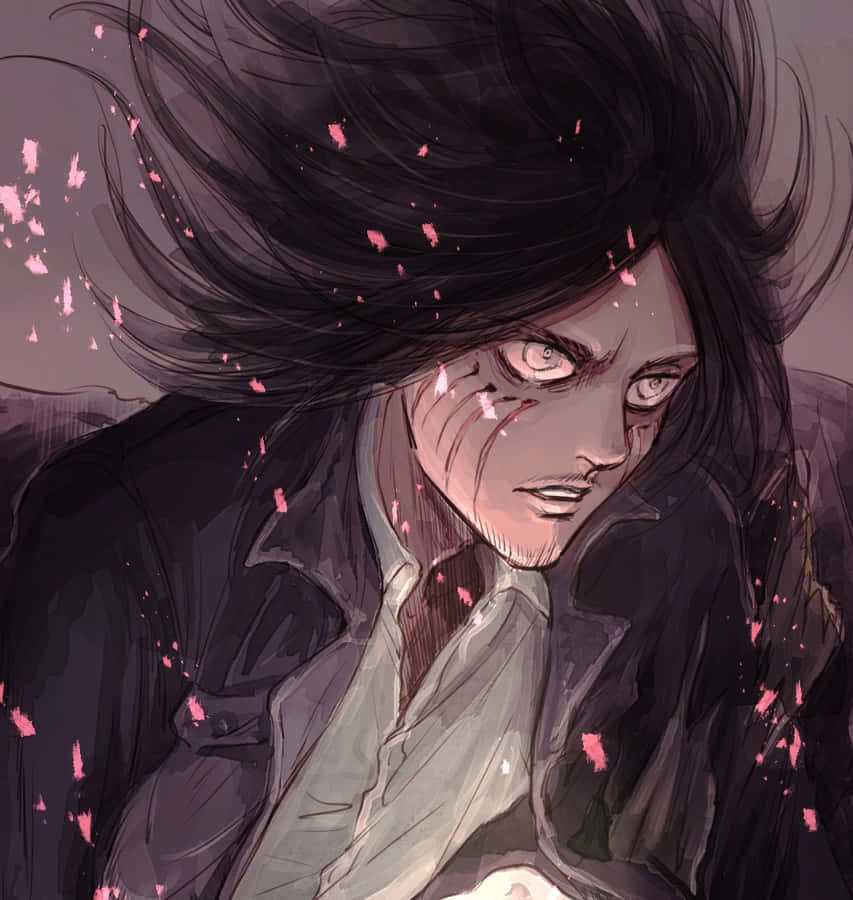Eren Yeager Pfp With Face Markings Wallpaper