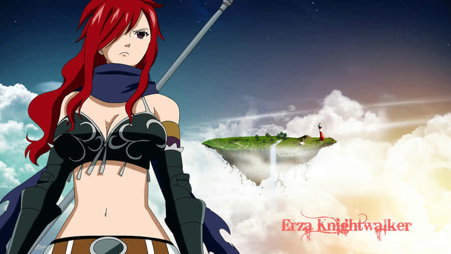 Erza Scarlet Battles Her Enemies As A Fairy Tail Mage Wallpaper