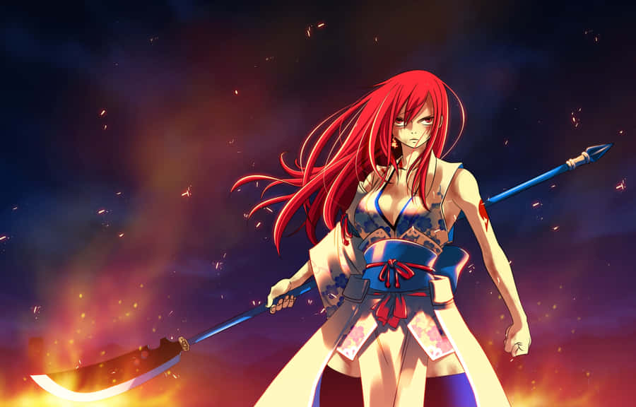 Erza Scarlet - The Fearless Sorceress Wallpaper