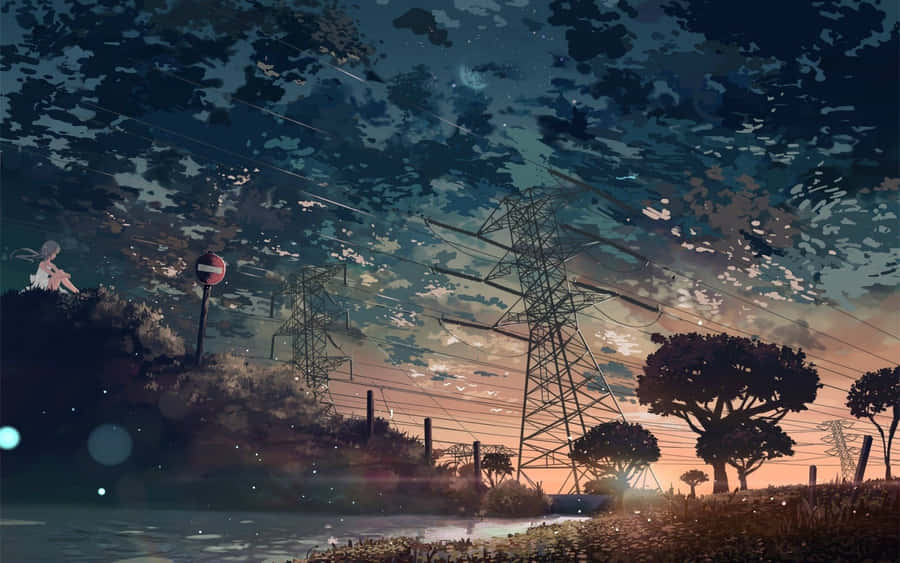 Escape Into The Darkness Of Anime Scenery Wallpaper