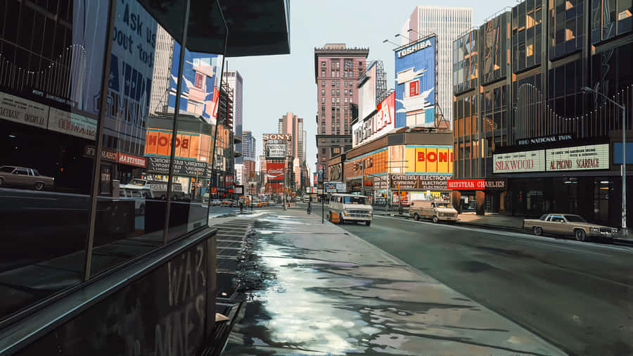 Experience Life In The City That Never Sleeps At Times Square, New York Wallpaper