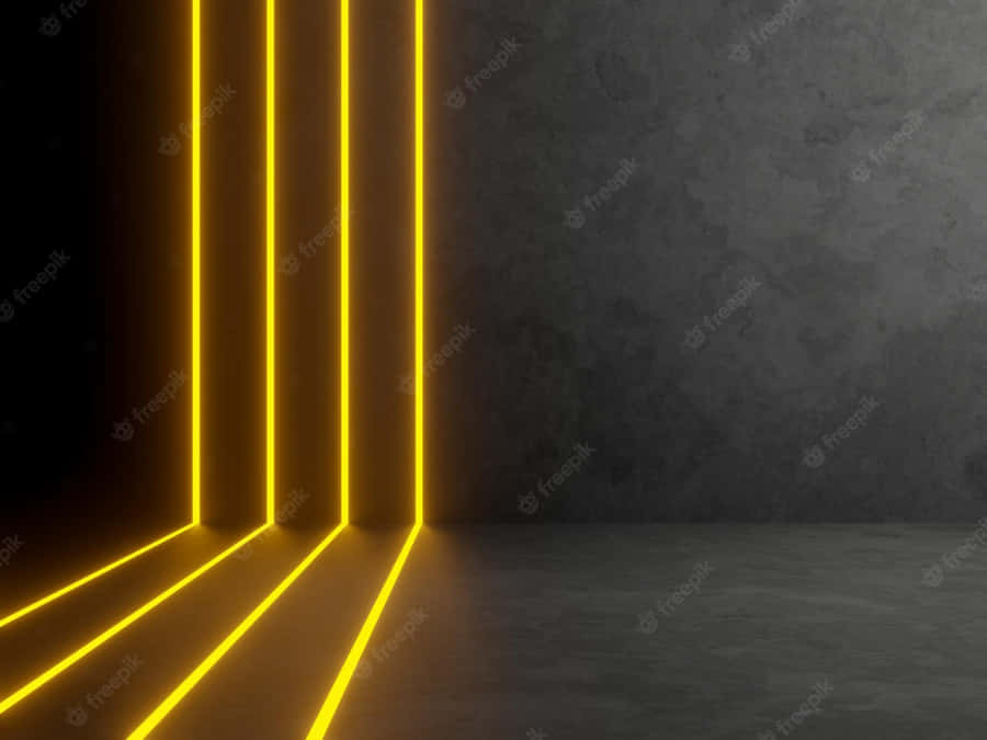 Experience The Brightness Of Yellow Neon Lights Wallpaper