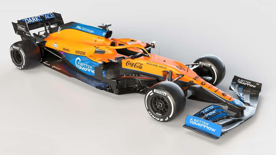 F1 Game Blue And Yellow Race Car Wallpaper