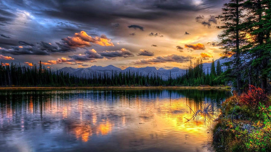 Fabulous Sunset Scenery Pretty Landscape Wallpaper