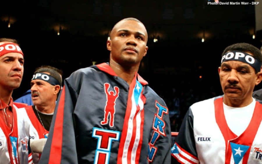 Felix Trinidad With His Supporters Wallpaper