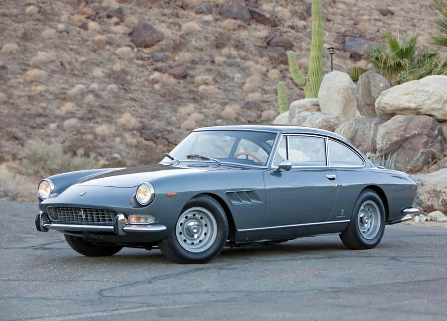 Ferrari 330 In Light Gray Color Wallpaper