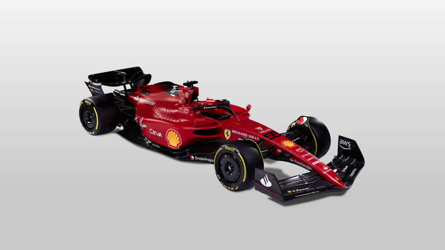Ferrari F1 Car On A White Background Wallpaper
