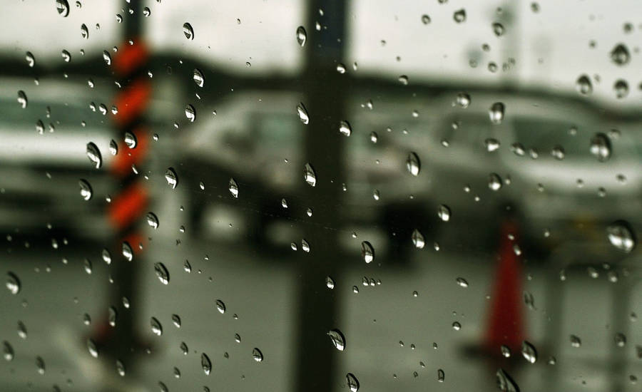 Few Raindrops On A Clear Transparent Glass Wallpaper