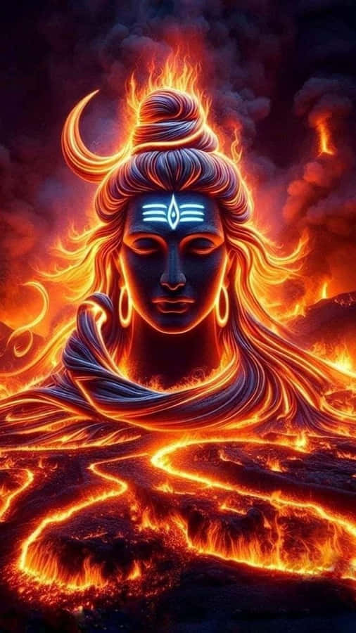 Fiery_ Lord_ Shiva_ Artwork Wallpaper