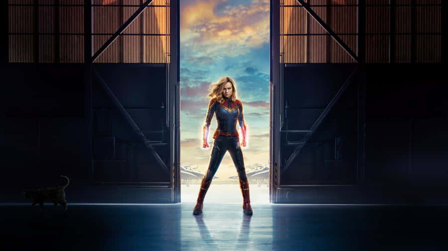 “fight Like A Girl!” - Brie Larson As Carol Danvers, A.k.a Captain Marvel. Wallpaper