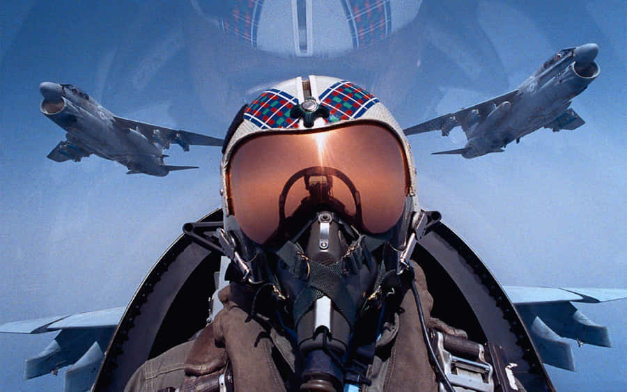 Fighter Pilot Squad Flying Wallpaper