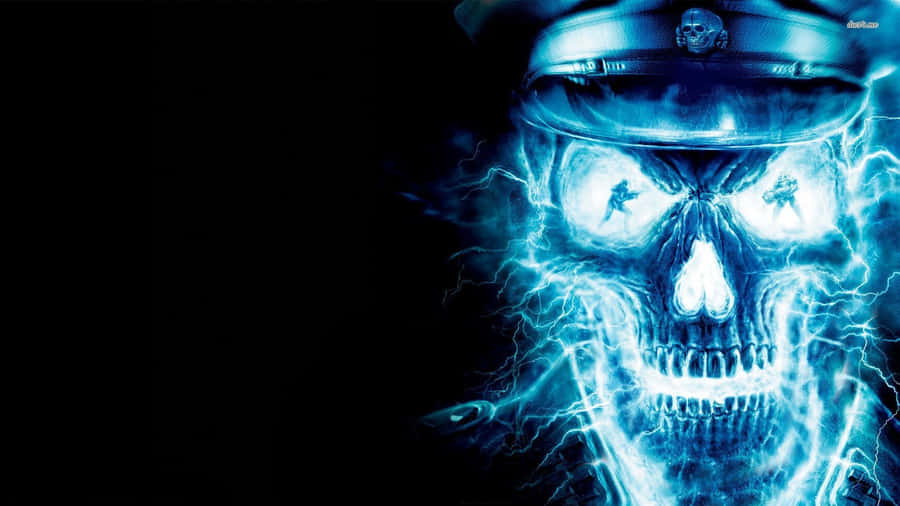 Fire And Brimstone - Flaming Skull Wallpaper