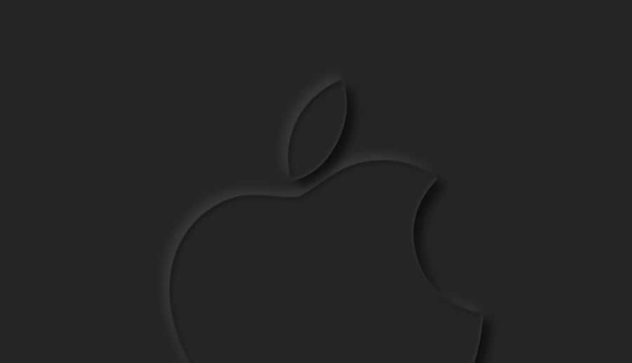 Flat Black Apple Logo In Black Wallpaper