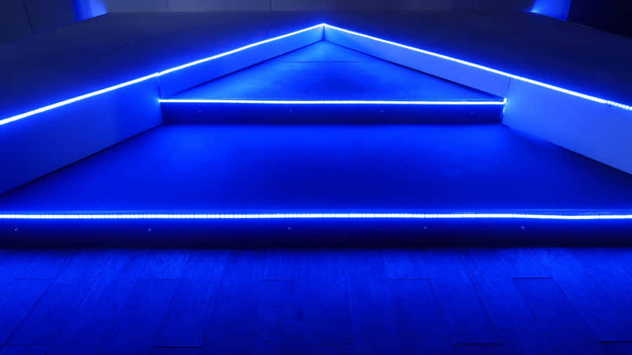 Follow The Blue Neon Lights Wallpaper