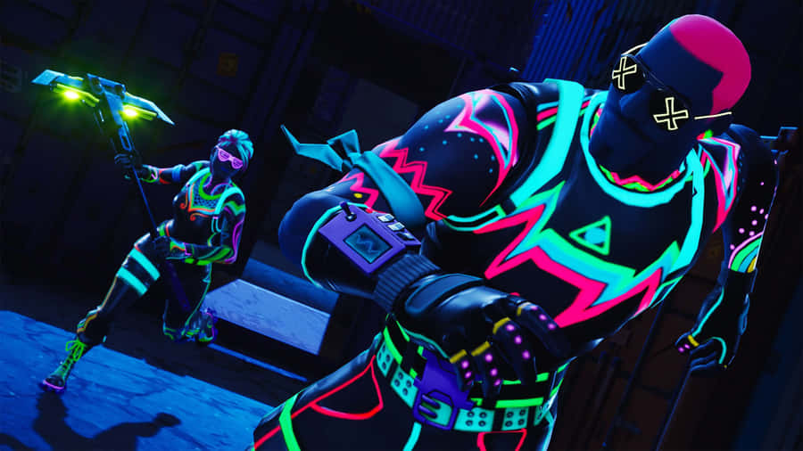 Fortnite - A Neon - Lit Game Wallpaper