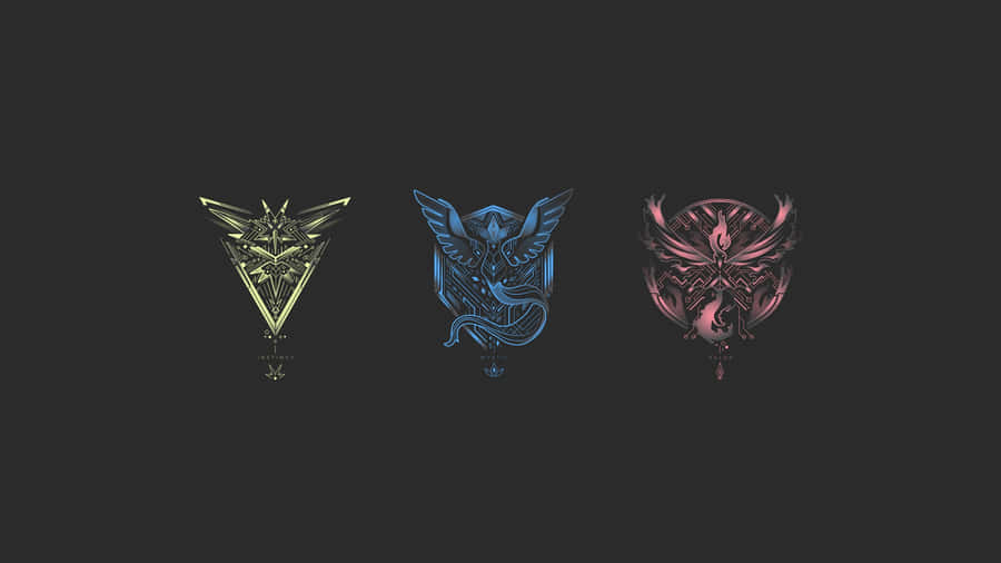 Four Different Dragons In Different Colors Wallpaper