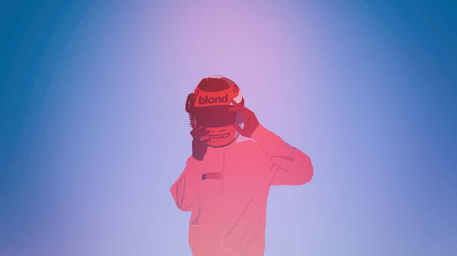 Frank Ocean Taking In The World From Behind His Laptop Wallpaper