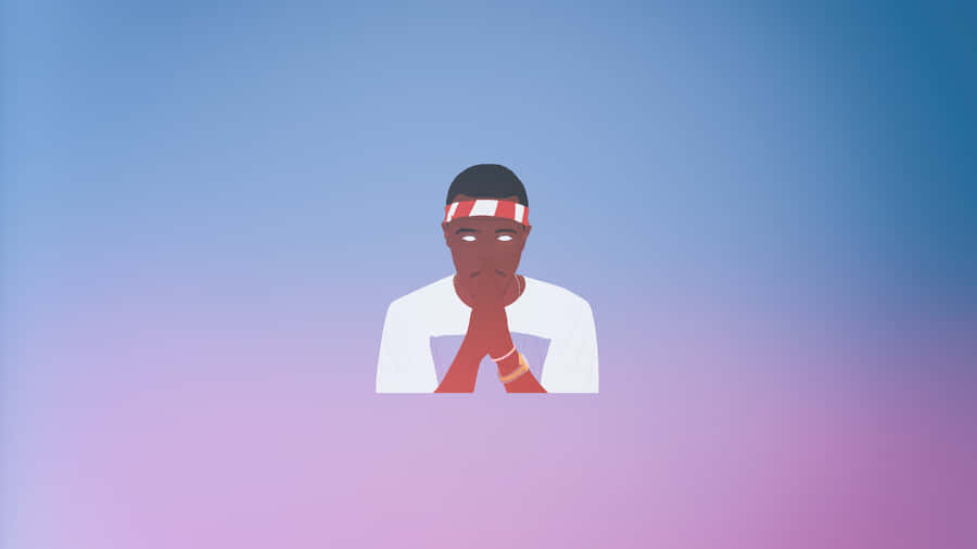 “frank Ocean Working On His Computer” Wallpaper