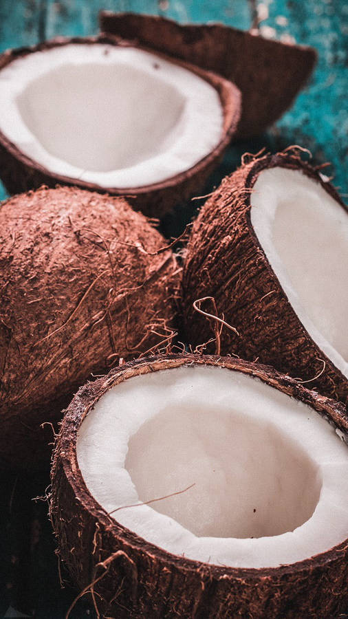 Freshly Sliced Coconut Fruit Wallpaper