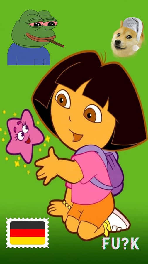 “funny Dora Makes Everyone Laugh” Wallpaper