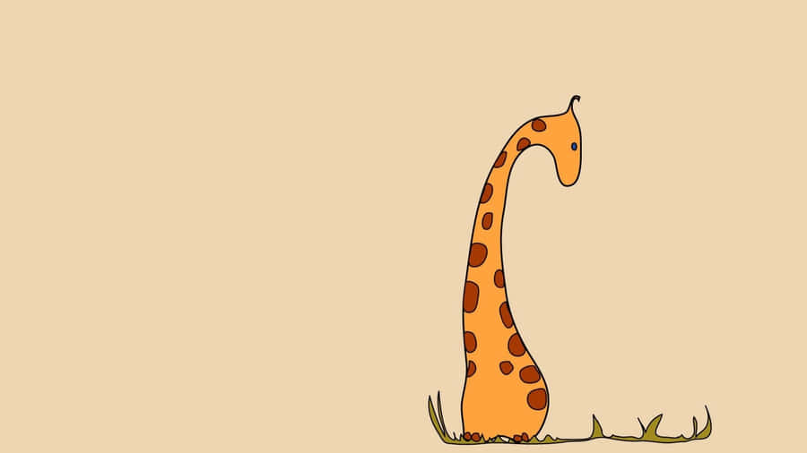 Funny Giraffe Standing On The Grass Wallpaper