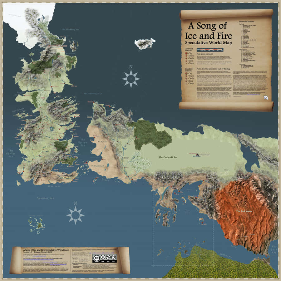 Game Of Thrones Map Legend Wallpaper