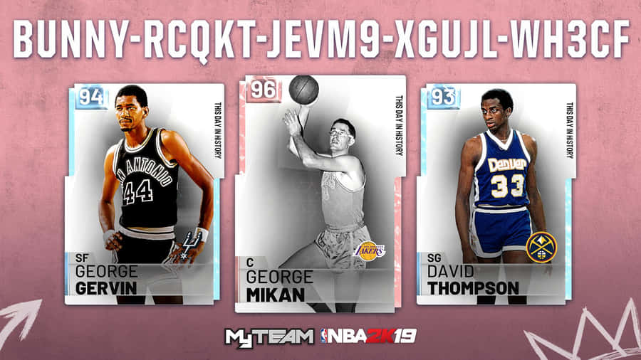 George Mikan With George Gervin And David Thompson Wallpaper