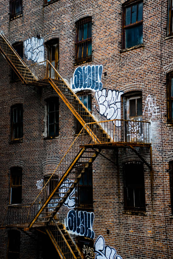 Ghetto Hood Brick Wall Building Wallpaper