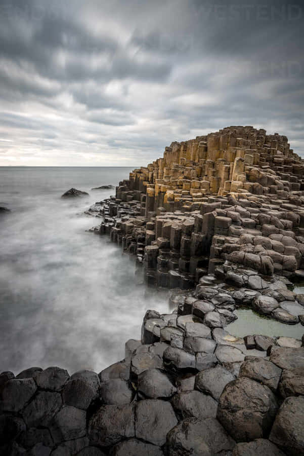 Giant's Causeway Dark Clouds Wallpaper