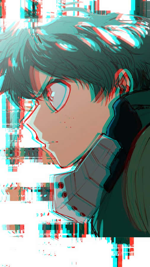 Glitch My Hero Academia Deku Phone Wallpaper