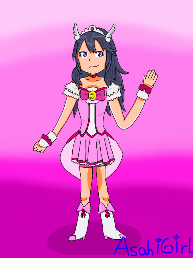 Glitter Force In Pink Dress Wallpaper