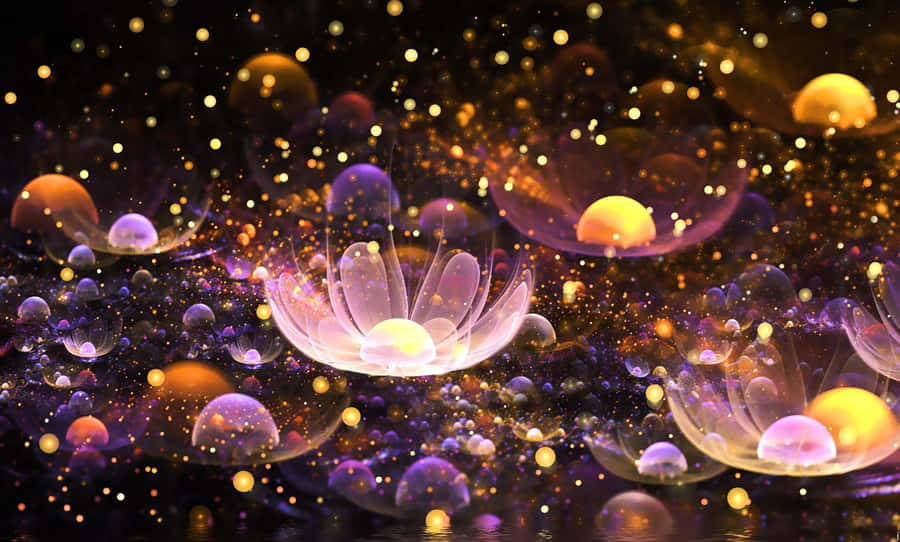 Glittering Lotus Flowers Tumblr Laptop Wallpaper