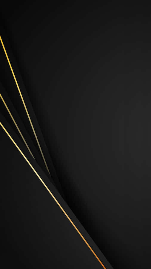 Glossy Black With Gold Abstract Wallpaper